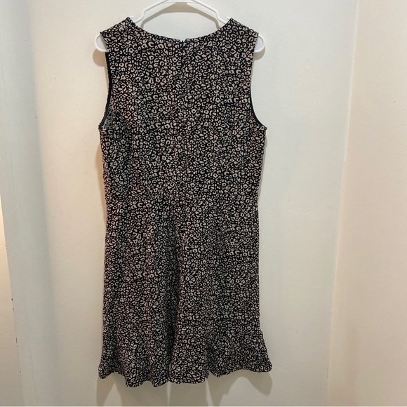 𝅺loft Size 12 Women's Sheath Dress Black & Tan Sleeveless Ruffle Hem Pockets 🌟 - Picture 4 of 4